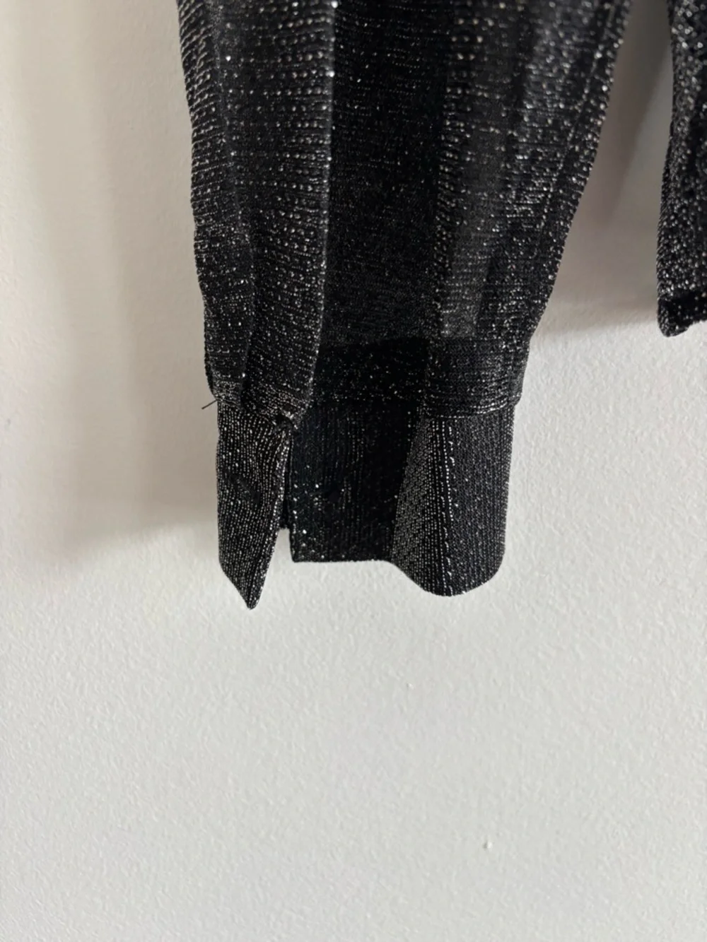 Vintage Y2K Sheer Mesh Metallic Glittered Button-Down Shirt - Picture 5 of 8